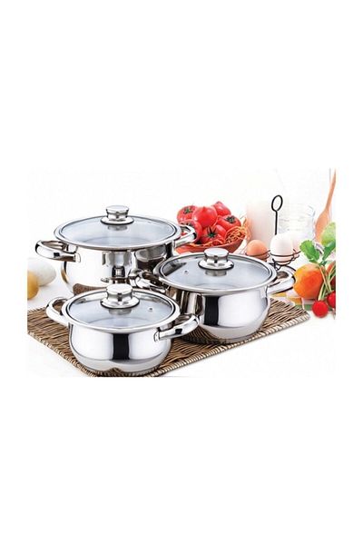 gülsan Cakir 6 Piece Cookware Set with Glass Lid