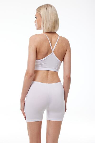 Malabadi Γυναικείο Λευκό Κοντό Κολάν Modal 185