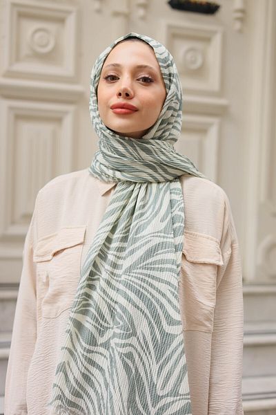 shalby Jungle Twisted Shawl Μαλακό Πράσινο