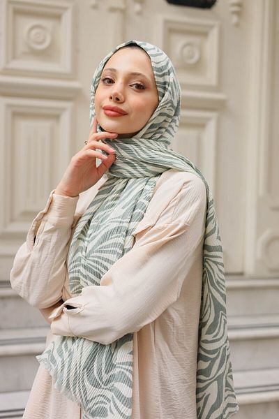 shalby Jungle Twisted Shawl Μαλακό Πράσινο
