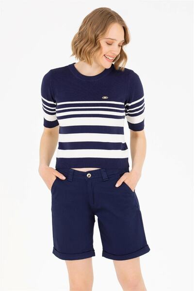 U.S. Polo Assn. Women's Crew Neck Half Sleeve Knitwear Sweater