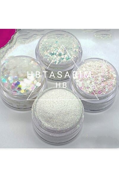 hbtasarim Glitter Jel Far Paleti 1 Beyaz Set