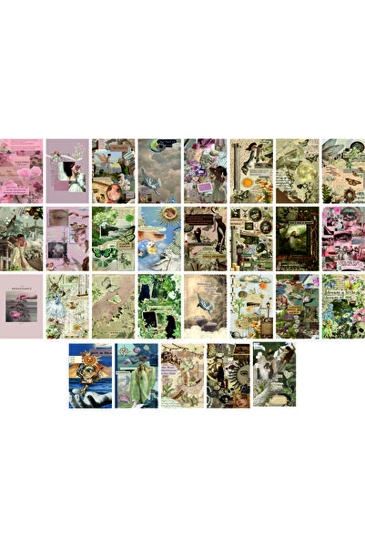 TELLGRAF مجموعة بطاقات بريدية بموضوع الكولاج (29 قطعة مقاس 10x15 سم)