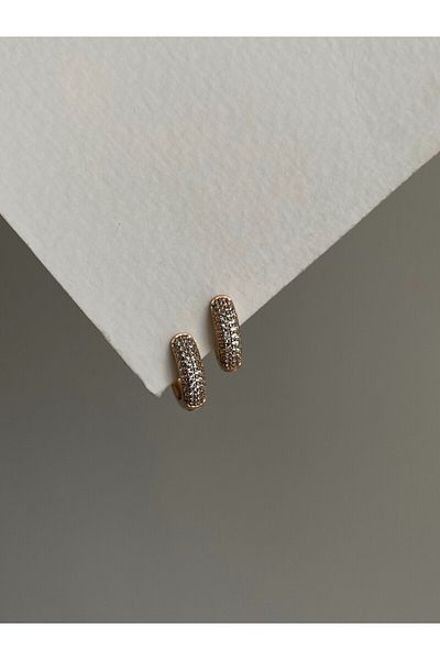 Owentis Steel Rose Gold Row Stoned Missy Earrings - Does not blacken-