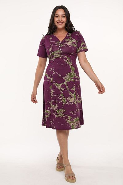 Nehir tekstil Rochie de vară din bumbac pieptănat cu jumătate de mânecă..