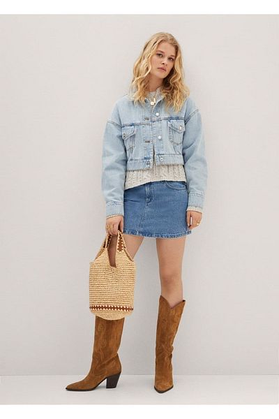 MANGO Woman Knitted Patterned Knitwear Sweater