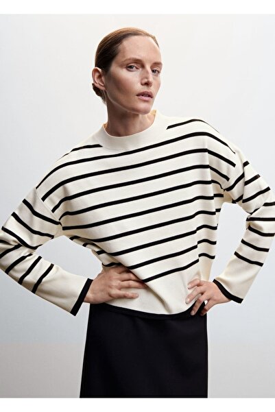 MANGO Woman Oversize Çizgili Kazak