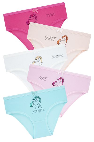 biyokids Κοριτσίστικα 5 Πακέτα Πολύχρωμα Slip Panties - Unicorn -