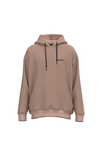 Shout Oversize Basic Stuc Beige Unisex Oldschool Hoodie