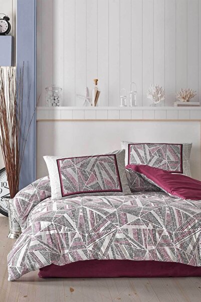 Elart طقم غطاء لحاف Ahenk مناسب مزدوج من القطن الطبيعي بنسبة 100% رانفورس 4 ق...