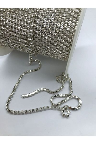 seçkin aksesuar 2.2mm Jewelled Chain Crystal Iron (2 METERS)