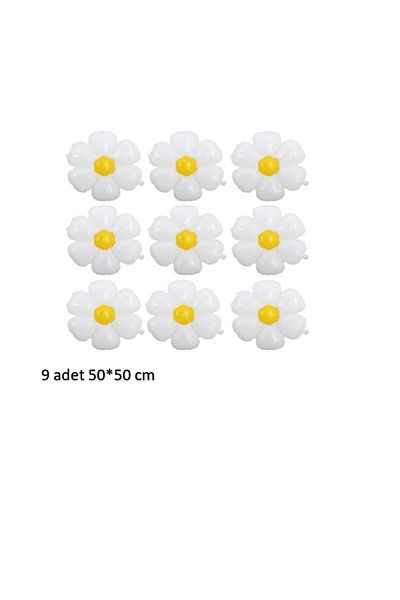 RÖNESANS PARTİ Daisy Foil Balloon 9 Pieces 50 cm