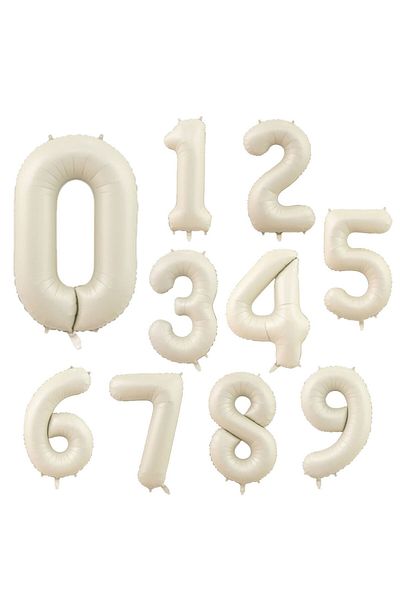 RÖNESANS PARTİ Star Sea Sand Beige Color Number Foil Balloon Age 6