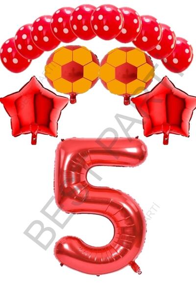 BEST PARTİ DOĞUM GÜNÜ PARTİ SÜSLERİ أفضل مجموعة بالونات كرة قدم حمراء اللون م...