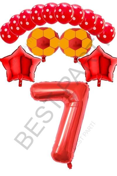 BEST PARTİ DOĞUM GÜNÜ PARTİ SÜSLERİ أفضل مجموعة بالونات كرة قدم حمراء اللون م...