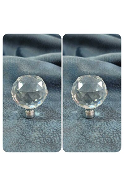 HAN Aksesuar Kristal Kulp Modelleri Dolap Çekmece Mobilya Mutfak Kulbu Krom-şeffaf 2li