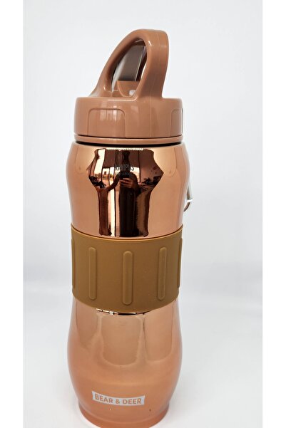 Bear&Dear Brons Renk 830ML Pipetsiz Çelik Matara