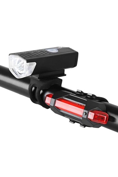 KocatepeBikeShop Su Geçirmez Usb Şarj Led Bisiklet Scooter Ön Far Arka Işık L...