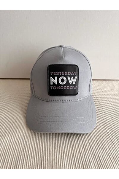 CosmoOutlet Yesterday Now Tomorrow Adjustable Unisex Gray Hat with Removable Logo