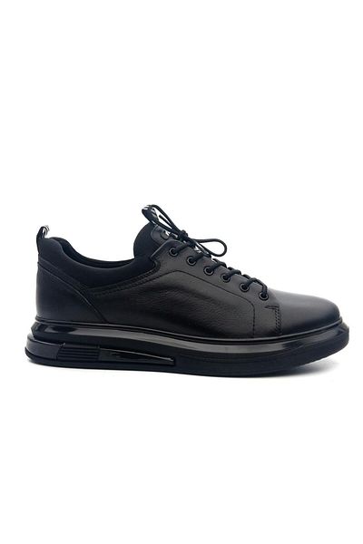 MARCOMEN Men's Genuine Leather Black Casual Shoes