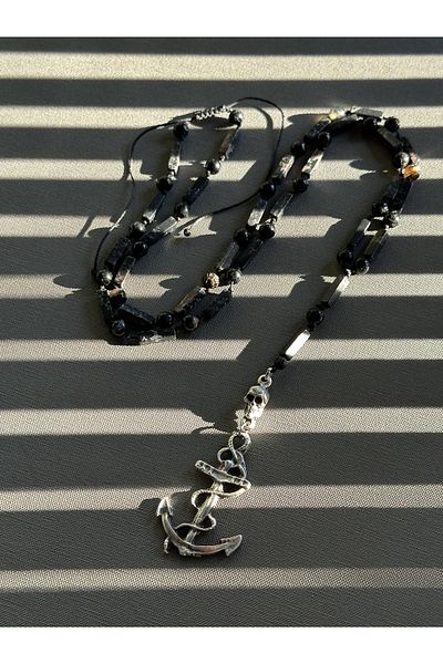 CAPO by Aytaç Yamaç Black Onyx and Varicose Veins Stem Chakra Necklace