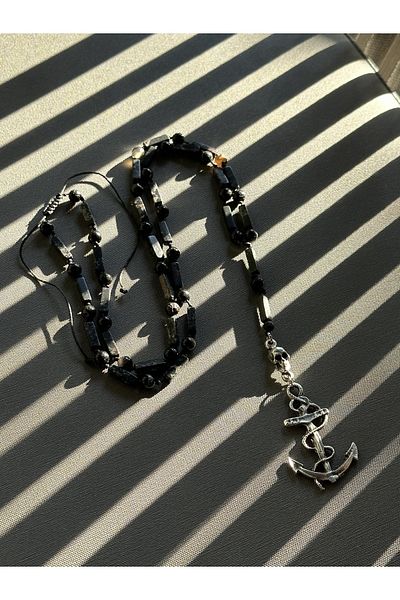 CAPO by Aytaç Yamaç Black Onyx and Varicose Veins Stem Chakra Necklace