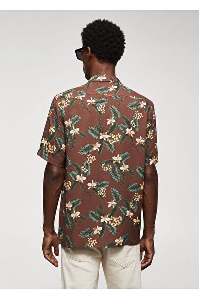 MANGO Man Hawaii desenli normal kesim gömlek