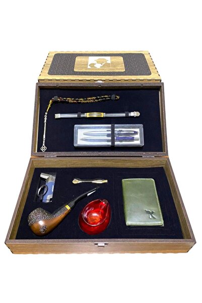 Pipsan PİPSAN PİPO AHLAT AĞACI BALSA FİLİTRELİ ÇAKMAKLI CÜZDAN BİLEKLİK TESBİH SET 605736-509210