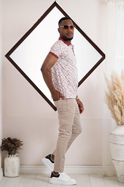 AKÇAYLAR Tricou de vară pentru bărbați, cu mânecă scurtă, cu gât polo, cu pot...