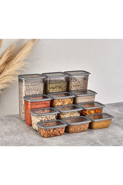 VİP AHMET Kumsal 12-Piece Food - Pulses Storage Container Vp-294