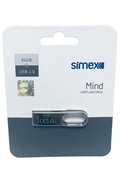 Simex ذاكرة فلاش USB معدنية سعة 64 جيجابايت Mind Secure 2.0