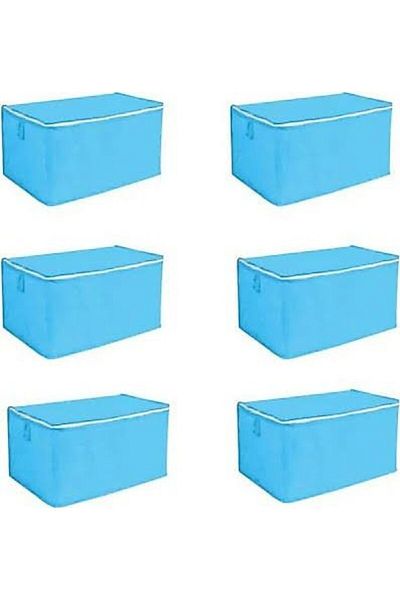 AYHOME Cutie de depozitare de culoare albastră 4 bucăți de resturi de pilota de dimensiuni mari Set de 4 resturi de resturi multifuncționale cu fermoar