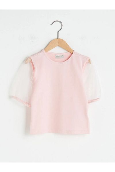 LC Waikiki LCW Kids Crew Neck Basic Short Sleeve Girl's Blouse T-Shirt