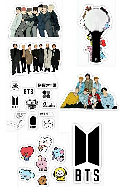 BK Design Bts Bt21 Sticker Telefon Laptop Notebook Tablet Defter Matara Stike...