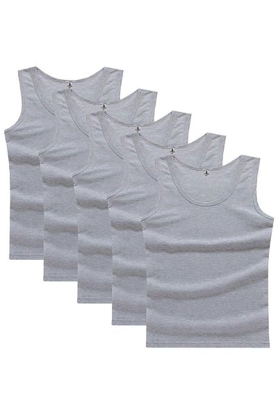 marufshop 5 τμχ Μεγάλο μέγεθος Redzone Classic Cotton Singlet Γκρι