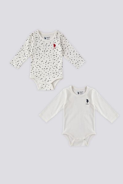 U.S. Polo Assn. بدلة أطفال بأكمام طويلة من يو اس بولو أسن كريم