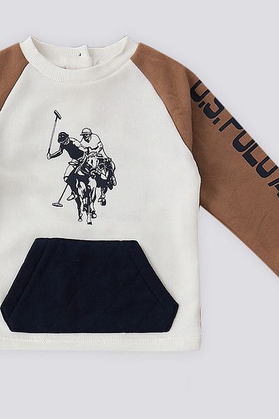 U.S. Polo Assn. U.S. Polo Assn Cream Cangur Pocket Baby Set de 2