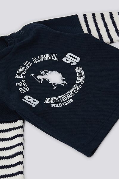 U.S. Polo Assn. Navy Blue Arm Detail Baby Set of 2
