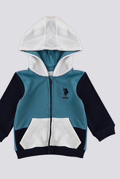 U.S. Polo Assn. U.S. Polo Assn Petrol Kanguru Cep Detay Garnili Bebek 3Lü Takım