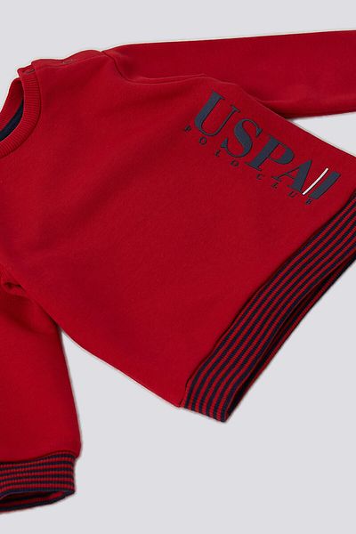 U.S. Polo Assn. Red Snap Collar Detail Baby Set of 2