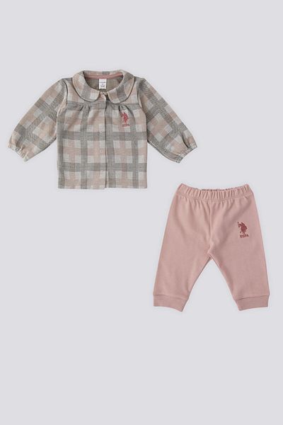 U.S. Polo Assn. U.S. Polo Assn Plaid Snap Baby Set de 2