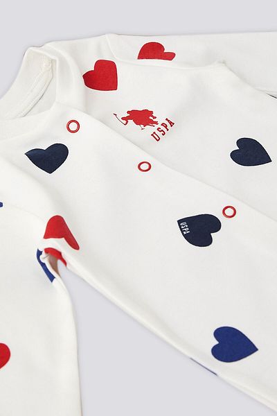 U.S. Polo Assn. قاعدة. مخرج مستشفى الأطفال من Polo Assn Ecru Heart Pattern