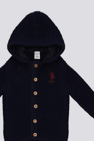 U.S. Polo Assn. U.S. Polo Assn Lacivert Kapüşonlu Bebek Bebek Hırka