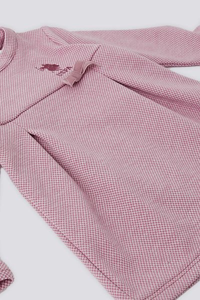 U.S. Polo Assn. فستان أطفال بشريط وردي من يو اس بولو أسن