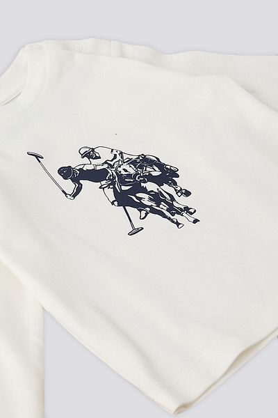U.S. Polo Assn. U.S. Polo Assn Grey Melange Garnished Maneci Detaliu Baby 3 Piese Set