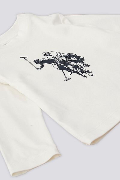 U.S. Polo Assn. BASE. Polo Assn Gray Melange Zippered Hooded Baby 3-Piece Set