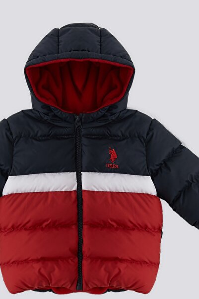 U.S. Polo Assn. U.S. Polo Assn Bordo İçi Polar Kapüşonlu Bebek Mont