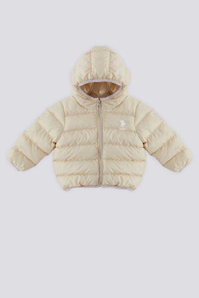 U.S. Polo Assn. U.S. Polo Assn Krem İçi Tüylü Şişme Bebek Mont