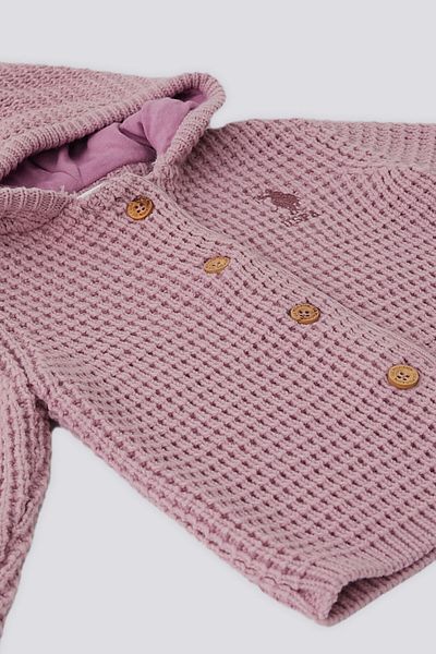 U.S. Polo Assn. سترة أطفال بغطاء للرأس باللون الوردي من U.S. Polo Assn