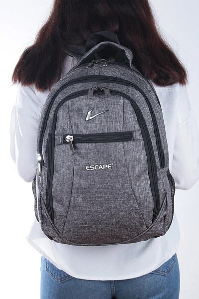 ESCAPE 307 Unisex GRAY Daily Travel Student School Backpack with Laptop Compartment